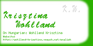 krisztina wohlland business card